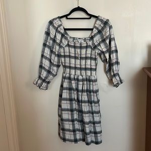 NWT Madewell Smocked Plaid Dress